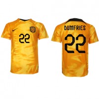 Fotballdrakt Herre Nederland Denzel Dumfries #22 Hjemmedrakt VM 2022 Kortermet
